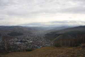 Looking down on Gorno-Altaisk, capital of Altai Republic