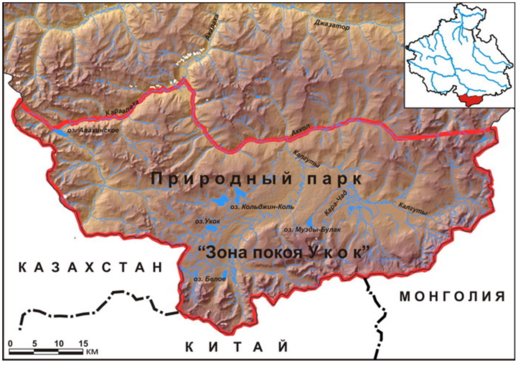 Map of Ukok Quiet Zone Nature Park